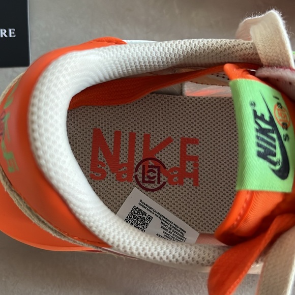 Nike x CLOT x sacai LDWaffle Orange Blaze Sneakers - Picture 11 of 12